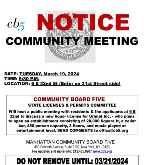SLAP Community Meeting Posting - Urimat Inc. - 6 E 32nd St