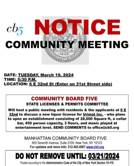 Community Meeting March 19, 2024 Regarding Liquor License